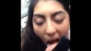 Hot babe blowjob in car