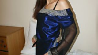 jasmine in sexy blue Indian outfits after party changing