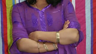 big boobs rupali in purple Indian shalwar suit