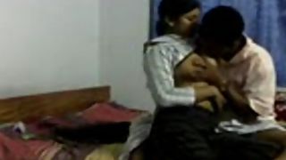 Indian college girl with her boyfriend boobs sucked and fucked