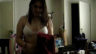 sweet Indian girl reena changing her bra after shower